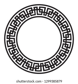 Decorative round frame. Abstract vector geometric ornamentd. Vector illustration.