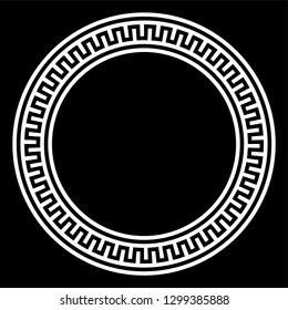 Decorative round frame. Abstract vector geometric ornamentd. Vector illustration.