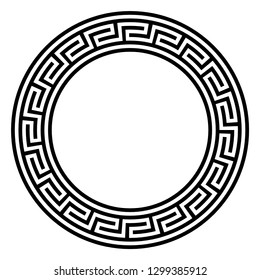 Decorative round frame. Abstract vector geometric ornamentd. Vector illustration.