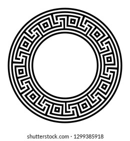Decorative round frame. Abstract vector geometric ornamentd. Vector illustration.