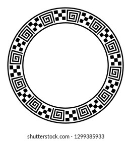 Decorative round frame. Abstract vector geometric ornamentd. Vector illustration.