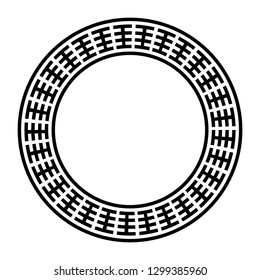 Decorative round frame. Abstract vector geometric ornamentd. Vector illustration.