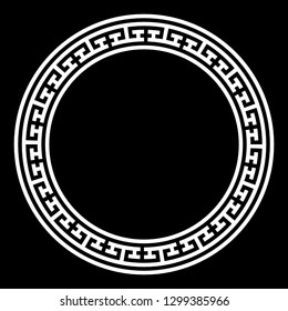 Decorative round frame. Abstract vector geometric ornamentd. Vector illustration.