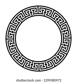 Decorative round frame. Abstract vector geometric ornamentd. Vector illustration.