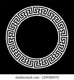 Decorative round frame. Abstract vector geometric ornamentd. Vector illustration.