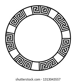 Decorative round frame. Abstract vector geometric ornamentd. Vector illustration.