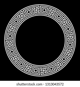 Decorative round frame. Abstract vector geometric ornamentd. Vector illustration.