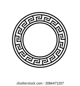 Decorative round frame. Abstract vector geometric ornamentd. Vector illustration.