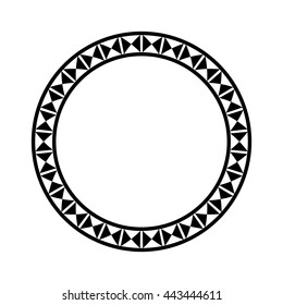 Decorative round frame. Abstract vector geometric ornament. Vector illustration.