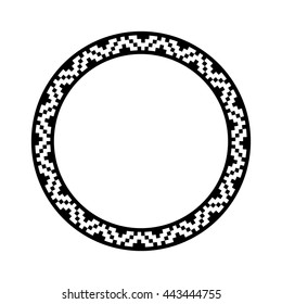 Decorative round frame. Abstract vector geometric ornament. Vector illustration.