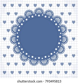 Decorative round frame. Abstract vector ornament. Lace pattern design.
