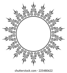 Decorative round frame. Ancient art