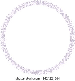 Decorative round frame border with antique baroque style for plate design. Vector illustration.