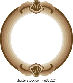 Decorative round frame with color ornaments