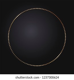 Decorative round frame for design with abstract ornament. Circle frame. Template for printing cards, invitations, books, for textiles, engraving, wooden furniture, forging. Vector.