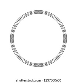 Decorative round frame for design with abstract ornament. Circle frame. Template for printing cards, invitations, books, for textiles, engraving, wooden furniture, forging. Vector.