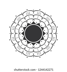 Decorative round frame for design with abstract floral ornament. Circle frame. Template for printing cards, invitations, books, for textiles, engraving, wooden furniture, forging. Vector.