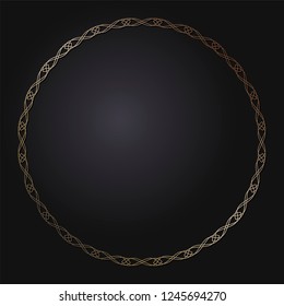 Decorative round frame for design with abstract floral pattern. Circle frame. Template for printing cards, invitations, books, for textiles, engraving, wooden furniture, forging. Vector.
