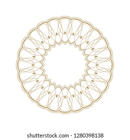 Decorative round frame for design with abstract floral pattern. Circle frame. Template  Vector.