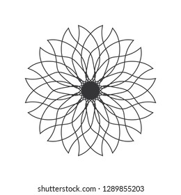 Decorative round frame for design with abstract floral pattern. Circle frame. Template  Vector.