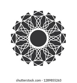 Decorative round frame for design with abstract floral pattern. Circle frame. Template  Vector.