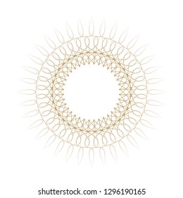 Decorative round frame for design with abstract floral pattern. Circle frame. Template Vector.