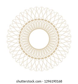 Decorative round frame for design with abstract floral pattern. Circle frame. Template Vector.