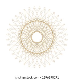 Decorative round frame for design with abstract floral pattern. Circle frame. Template Vector.