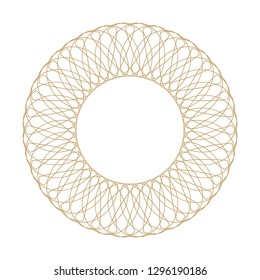 Decorative round frame for design with abstract floral pattern. Circle frame. Template Vector.
