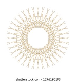 Decorative round frame for design with abstract floral pattern. Circle frame. Template Vector.