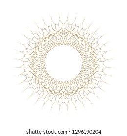 Decorative round frame for design with abstract floral pattern. Circle frame. Template Vector.