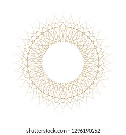 Decorative round frame for design with abstract floral pattern. Circle frame. Template Vector.