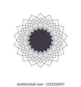 Decorative round frame for design with abstract floral pattern. Circle frame. Template Vector.