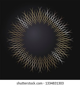 Decorative round frame for design with abstract floral pattern. Circle frame. Template Vector.