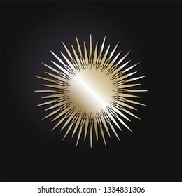 Decorative round frame for design with abstract floral pattern. Circle frame. Template Vector.