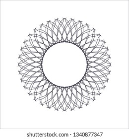 Decorative round frame for design with abstract floral pattern. Circle frame. Template Vector.