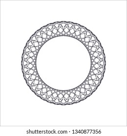 Decorative round frame for design with abstract floral pattern. Circle frame. Template Vector.
