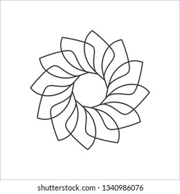 Decorative round frame for design with abstract floral pattern. Circle frame. Template Vector.