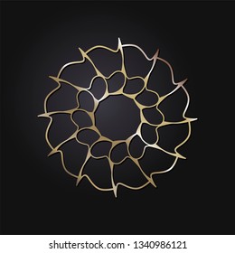 Decorative round frame for design with abstract floral pattern. Circle frame. Template Vector.