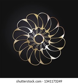 Decorative round frame for design with abstract floral pattern. Circle frame. Template Vector.