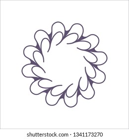 Decorative round frame for design with abstract floral pattern. Circle frame. Template Vector.