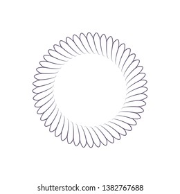 Decorative round frame for design with a abstract geometrical ornament. Circle frame. Elegant element for printing of cards, invitations, books, for textiles, engraving,  forging. Vector.