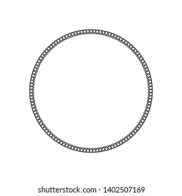 Decorative round frame for design with a abstract geometrical ornament. Circle frame. Elegant element for printing of cards, invitations, books, for textiles, engraving, forging. Vector.
