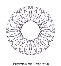 Decorative round frame for design with abstract floral pattern. Circle frame. Template Vector.
