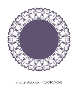 Decorative  round frame for design with a abstract floral ornament. Circle frame.  