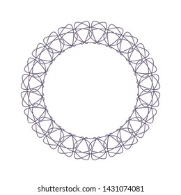 Decorative  round frame for design with a abstract floral ornament. Circle frame.  