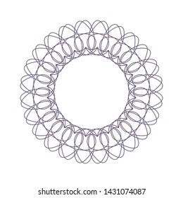Decorative  round frame for design with a abstract floral ornament. Circle frame.  