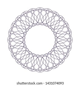 Decorative  round frame for design with a abstract floral ornament. Circle frame. 