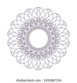 Decorative  round frame for design with a abstract floral ornament. Circle frame. Elegant element for printing of cards, invitations, books, for textiles, engraving, forging. Vector.