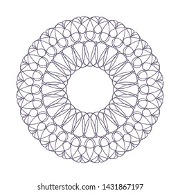 Decorative  round frame for design with a abstract floral ornament. Circle frame. Elegant element for printing of cards, invitations, books, for textiles, engraving, forging. Vector.